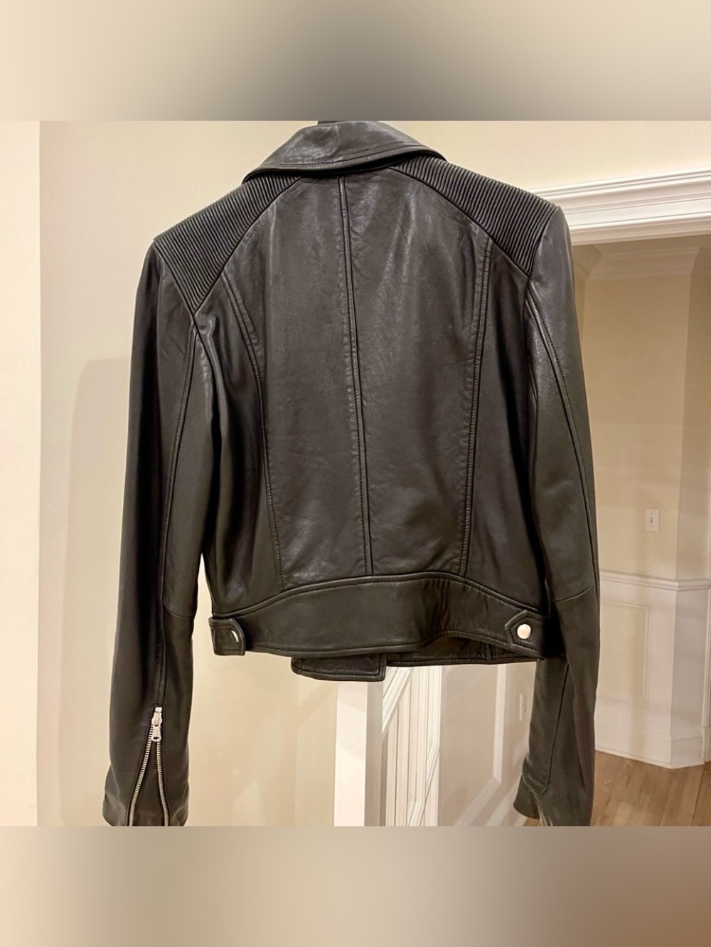 Joe's Jeans Black Genuine Soft Lamb Leather Moto Jacket NEW - Picture 4 of 15